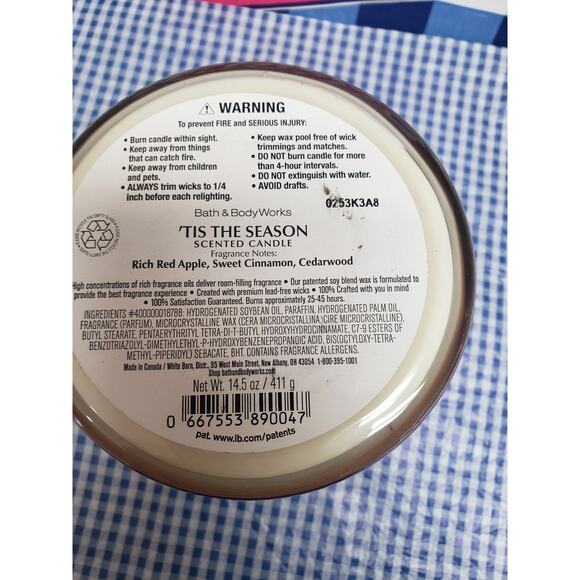 BBW Tis The Season Snowflake Jar Large 3 Wick Candle Holiday Home Fragrance - Picture 2 of 2